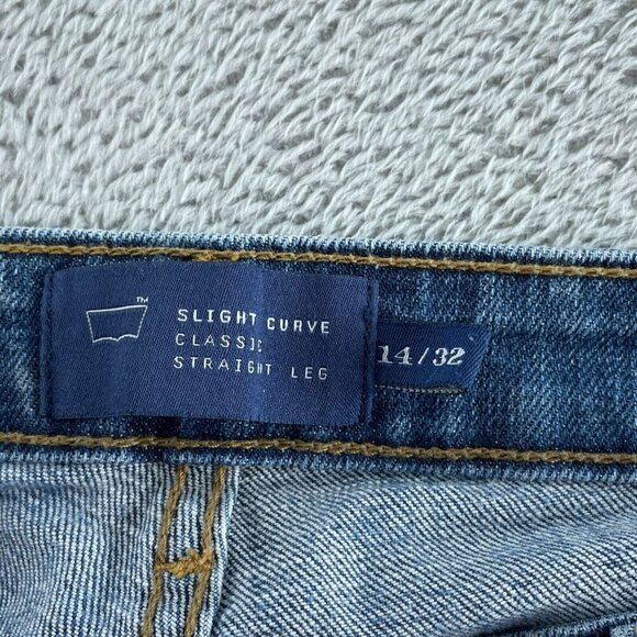 Levis Womens Slight Curve Classic Straight Leg Jeans 14/32 Blue Denim 3527 - Picture 4 of 10